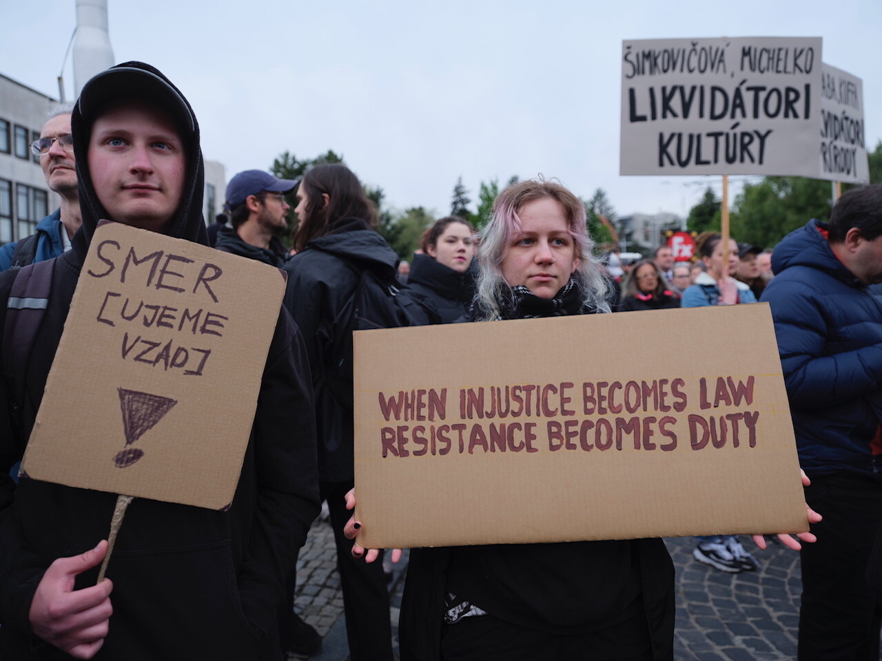 Protest NR SR 16. 4. 2024. Foto/Zdroj: Boris Németh/Otvorená Kultúra!